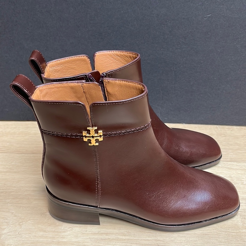 Tory Burch Everly Flat Boots Etrusco Calf Sierra Brown Leather 5 M
